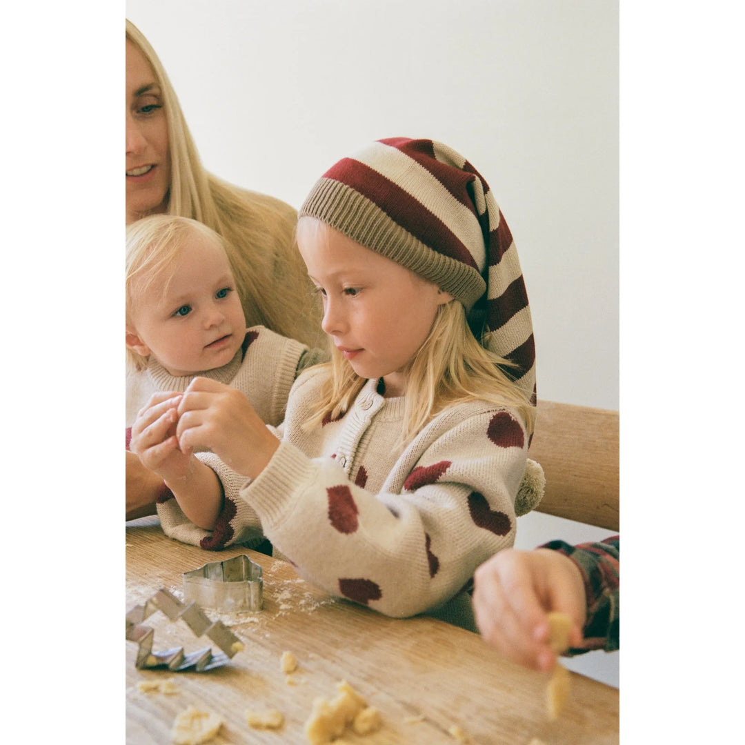 WHEAT | Jacquard Cardigan Hearts