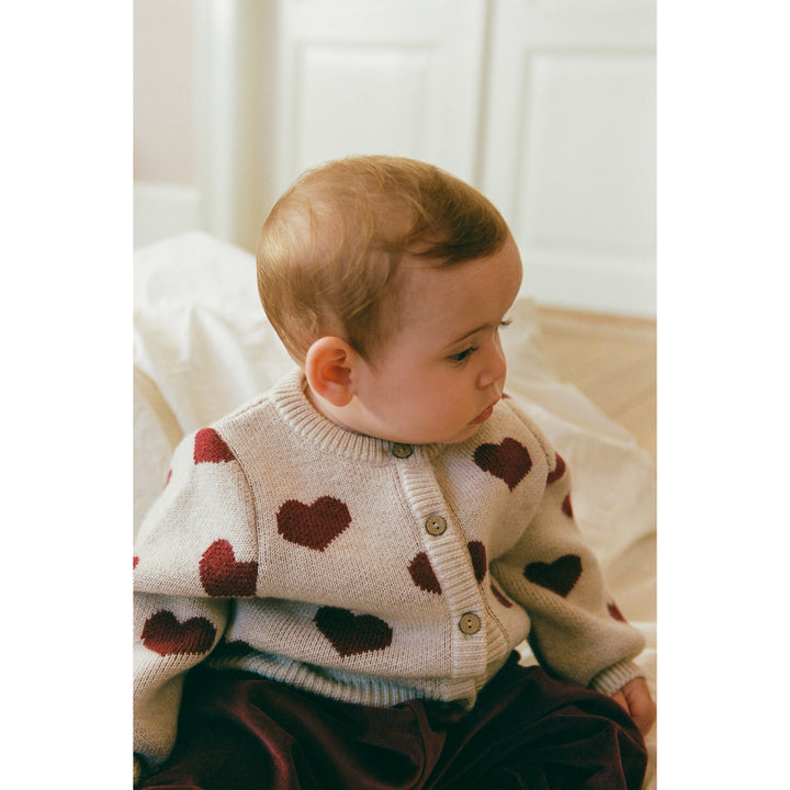 Jacquard Cardigan Hearts