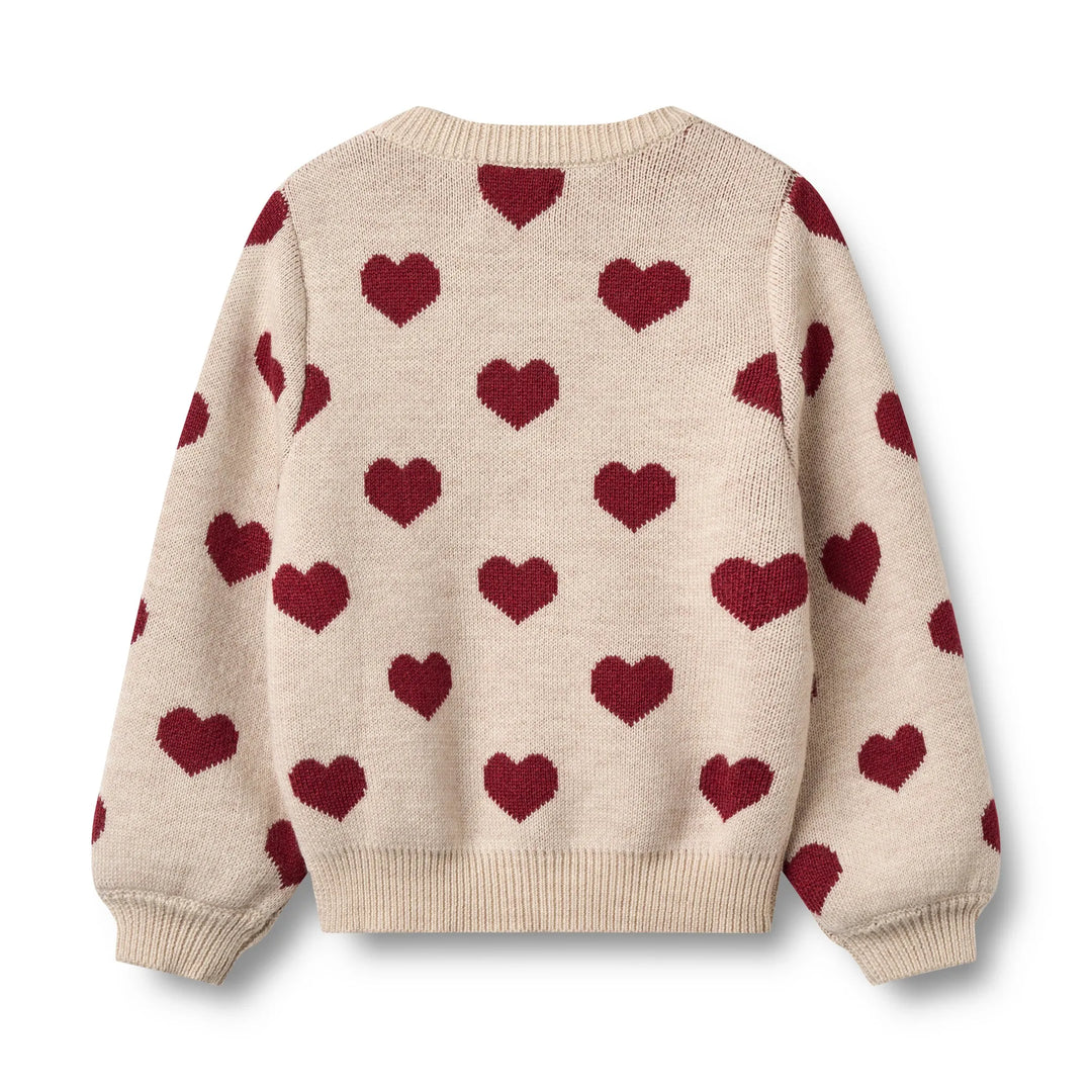 WHEAT | Jacquard Cardigan Hearts