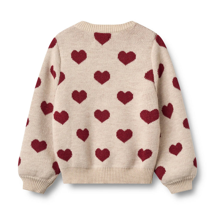WHEAT | Jacquard Cardigan Hearts
