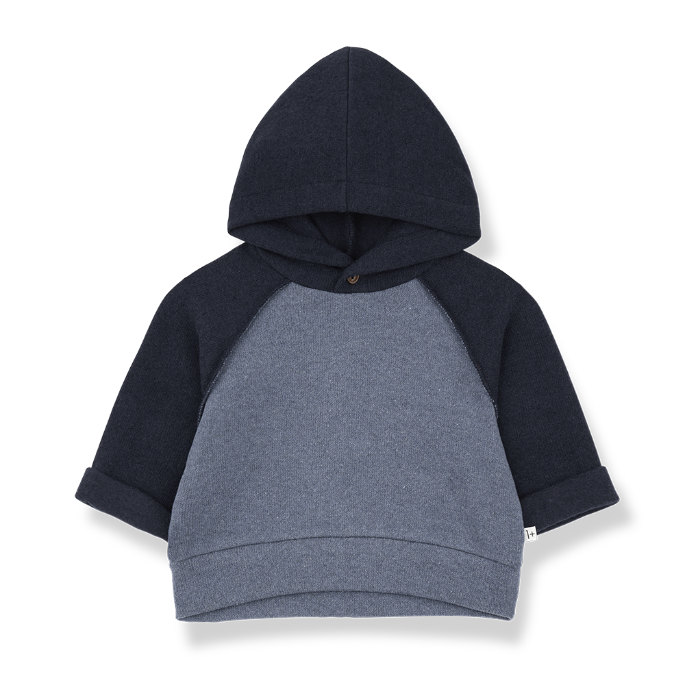 Hoodie für Babys und Kleinkinder aus Baumwoll-Fleece mit Raglanärmeln in blau