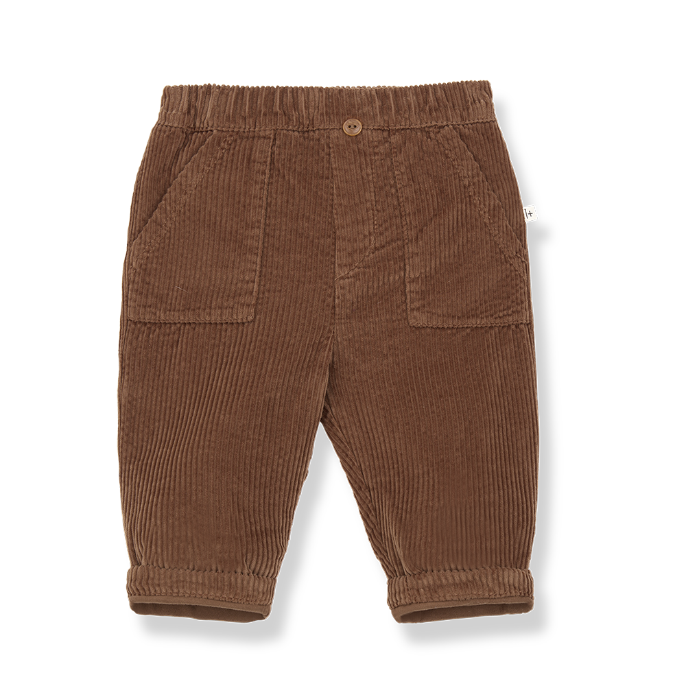 braune Cordhose für Baby-Jungen aus Baumwolle mit Gummibund