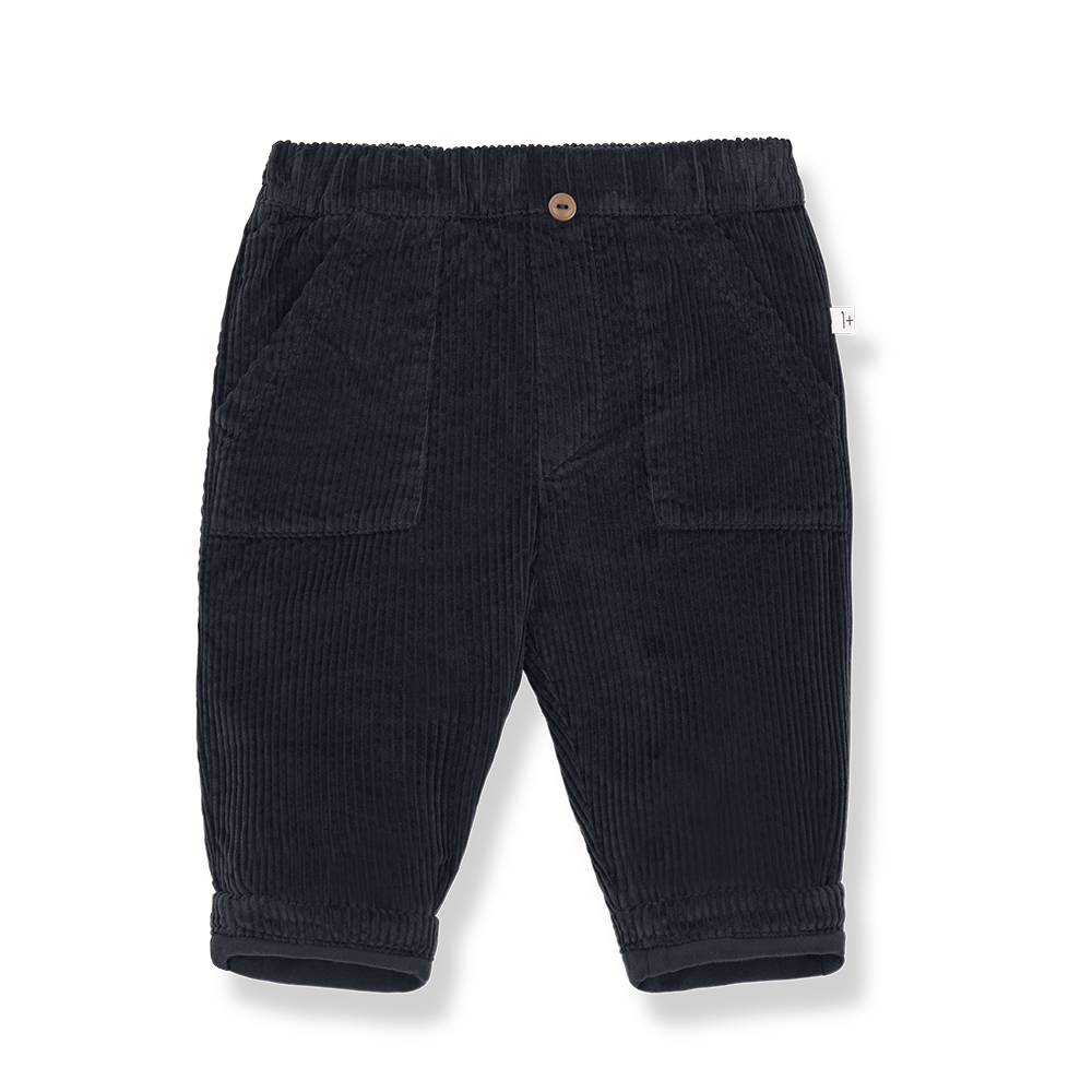 dunkelblaue Cordhose für Baby-Jungen aus Baumwolle mit Gummibund