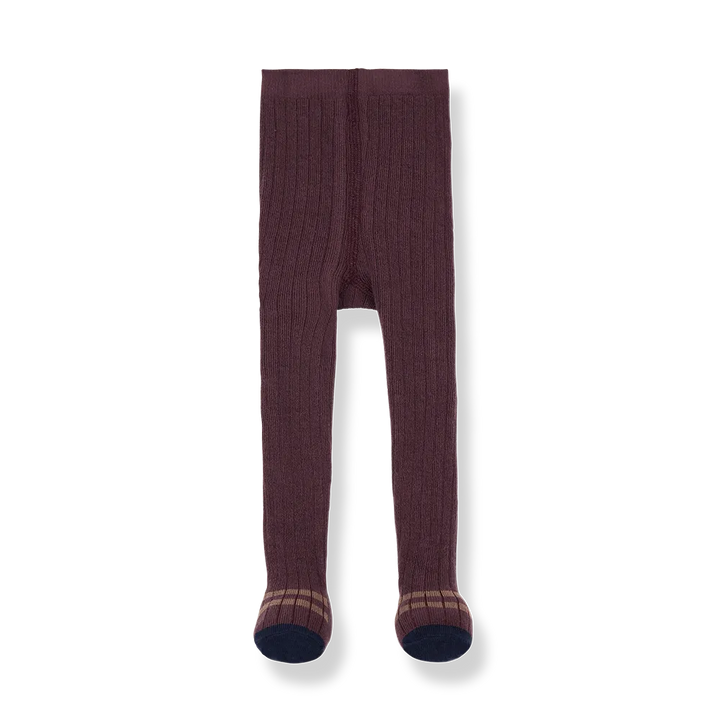 Strumpfhose für Babys und Kleinkinder aus Baumwolle in weinrot mit gerippter Struktur