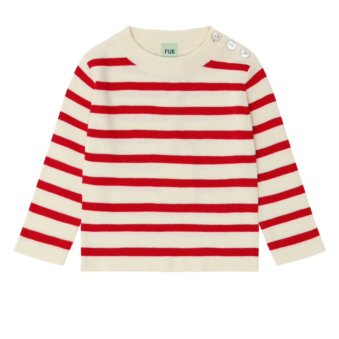 Long Sleeve Tee | ecru/red