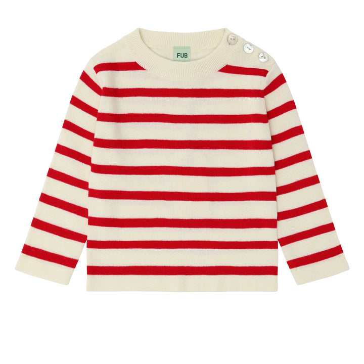 Long Sleeve Tee | ecru/red