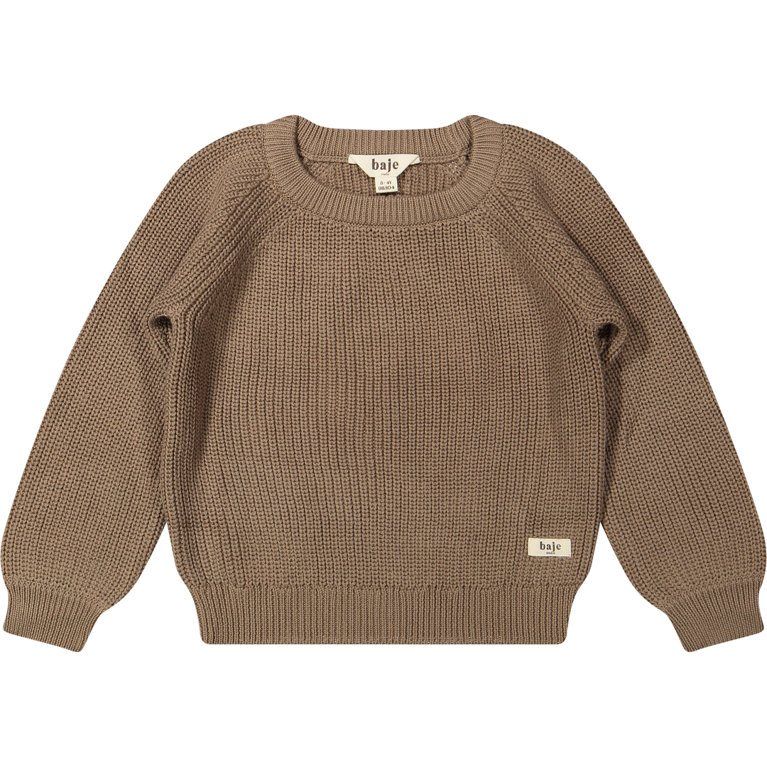 Pullover Grobstrick braun Baumwolle