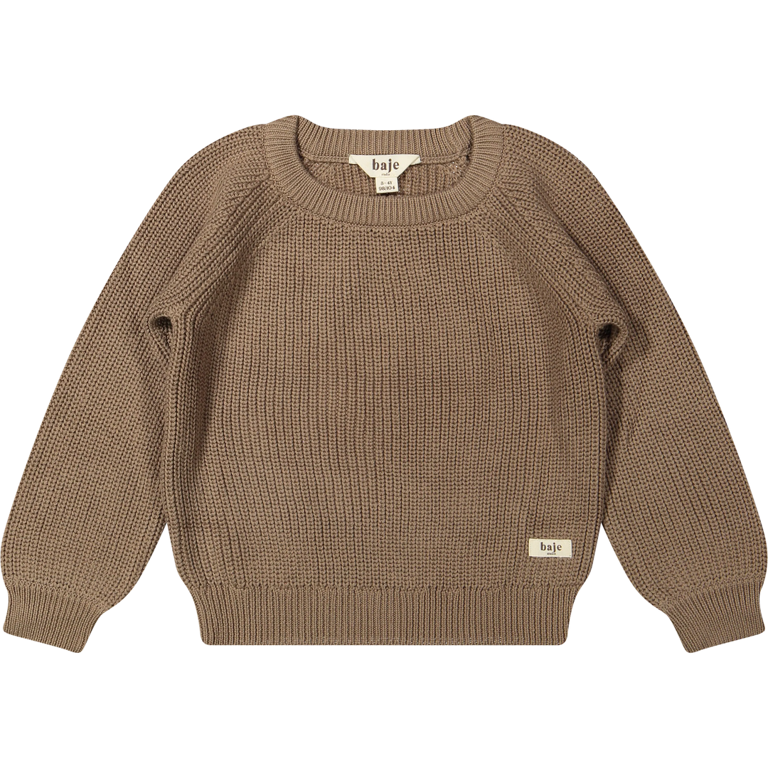 Pullover Grobstrick braun Baumwolle