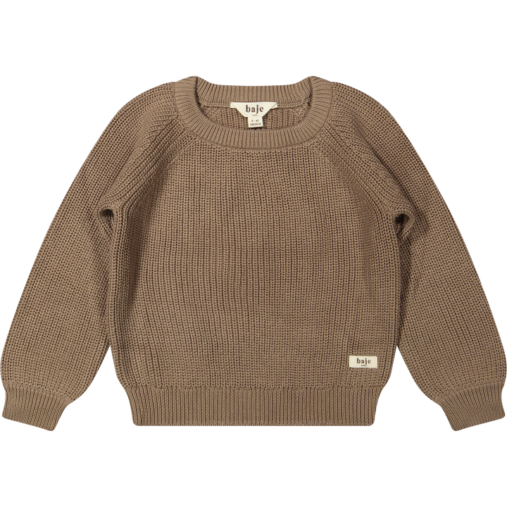 Pullover Grobstrick braun Baumwolle