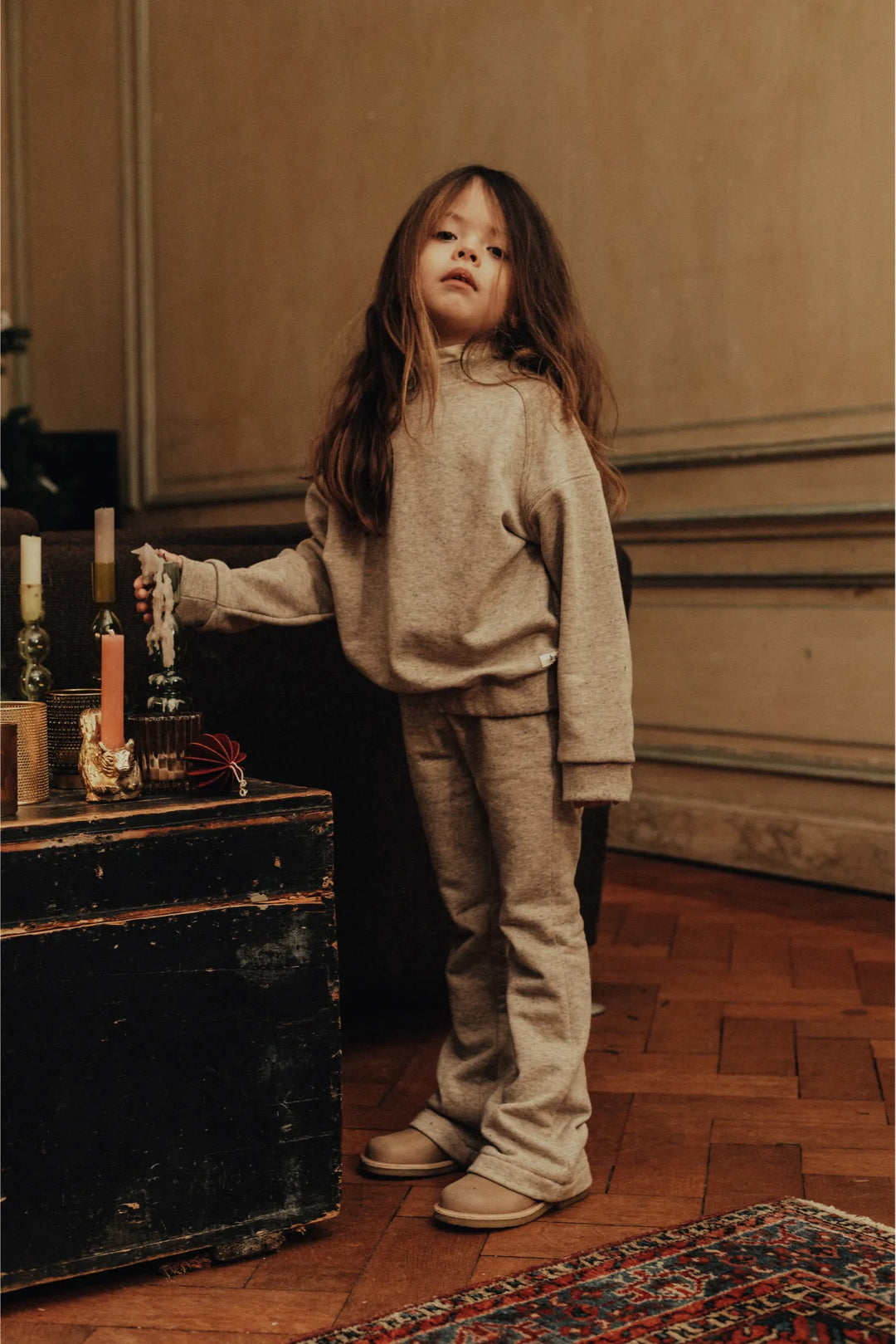 Sweathose Schlag sand mit bunten Sprenkeln Baumwolle