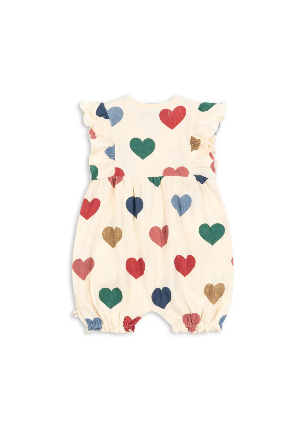 Chleo Frill Romper GOTS bon coeur coloré  Produktbild, Ansicht der Rückseite 