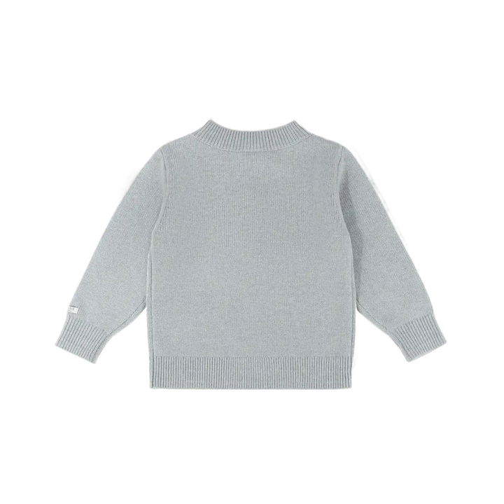 Donsje Denn Merino Wool Sweater Polar Bear cloud blue melange Produktbild, Ansicht der Rückseite. 