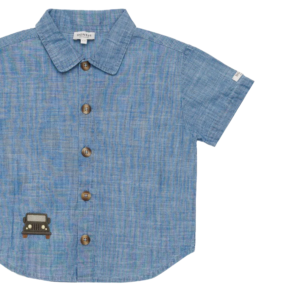 Donsje Ludon Shirt Jeep sky blue Nahaufnahme Hemd von vorne