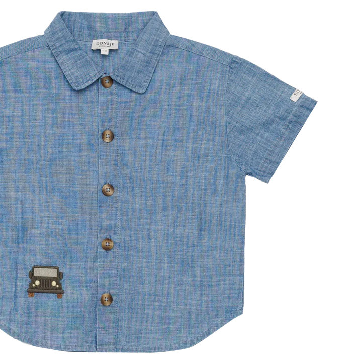 Donsje Ludon Shirt Jeep sky blue Nahaufnahme Hemd von vorne