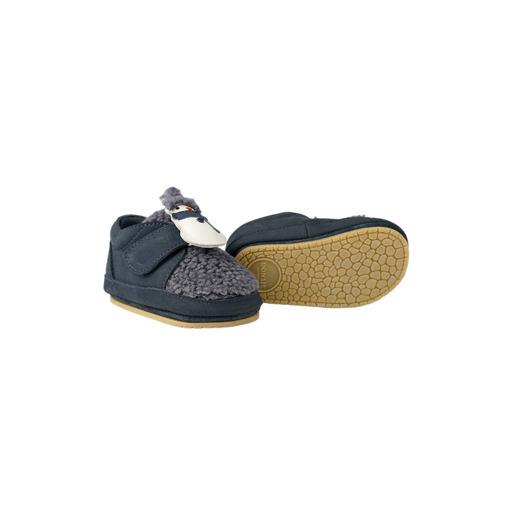 Donsje Matijn Sneakers Snowman navy nubuck Produktbild, Ansicht der Gummisohle. 