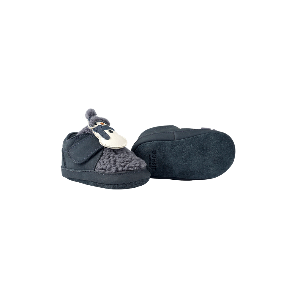 Donsje Matijn Sneakers Snowman navy nubuck Produktbild, Ansicht der Ledersohle. 