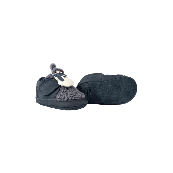 Donsje Matijn Sneakers Snowman navy nubuck Produktbild, Ansicht der Ledersohle. 