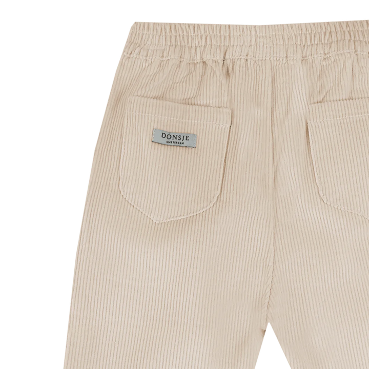 Donsje Olb Trousers birch Detailansicht hinten Gummibund und Gesäßtaschen 