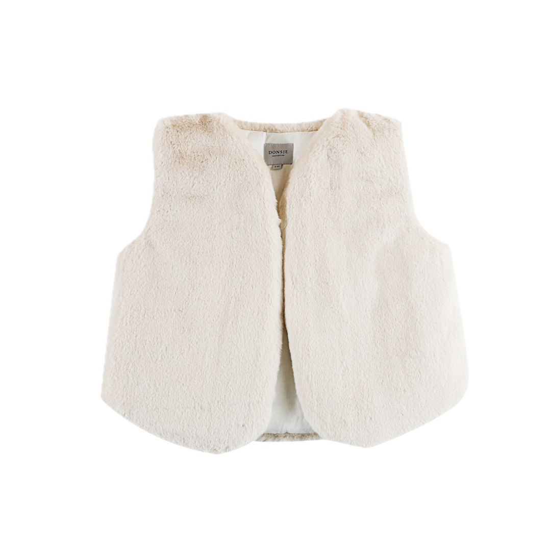 Fell-Weste für Mädchen aus Polyester in weiß