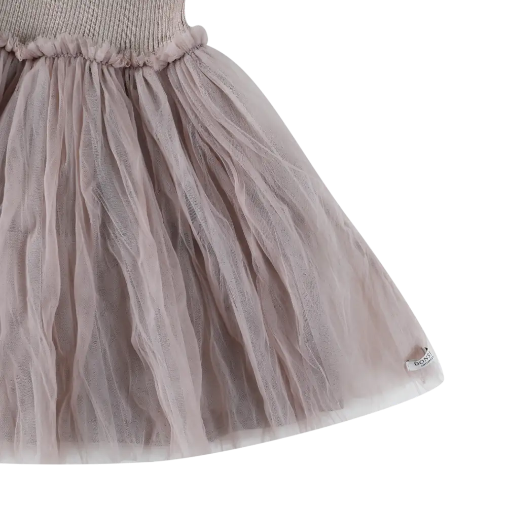 Donsje Xewa Dress lavender brown Detailansicht Tüllrock 