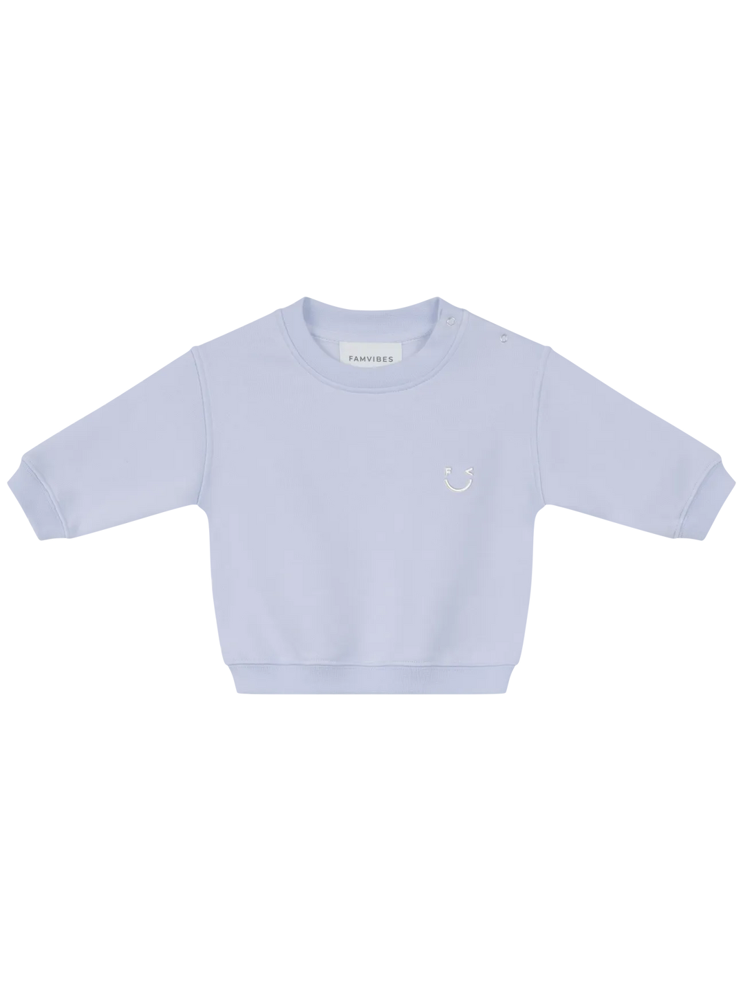 Famvibes GOOD DAY Sweatshirt Baby pastell-blue Produktbild, Ansicht von vorne