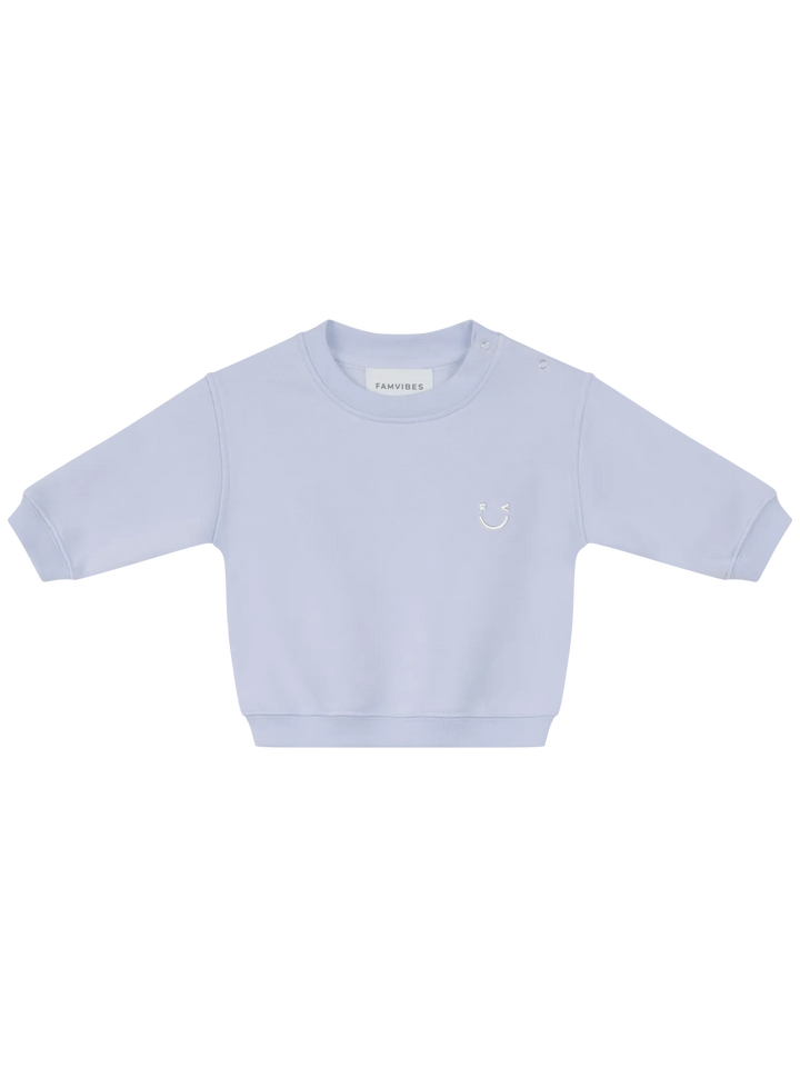 Famvibes GOOD DAY Sweatshirt Baby pastell-blue Produktbild, Ansicht von vorne