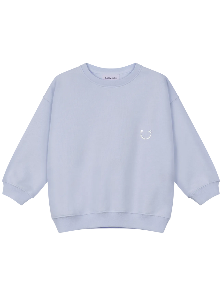Famvibes GOOD DAY Sweatshirt Kids pastell-blue Produktbild, Ansicht von vorne