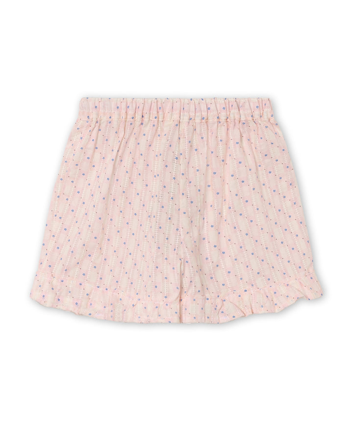 Fliink ZORRO RUFFLE SHORTS CHALK PINK CHECK AOP Produktbild, Ansicht der Rückseite