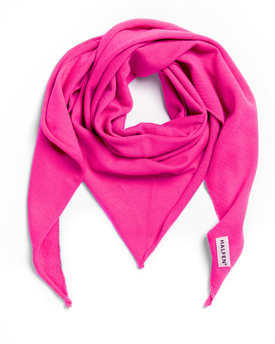 Halfen Strick Tuch Dreieck neon pink Merino