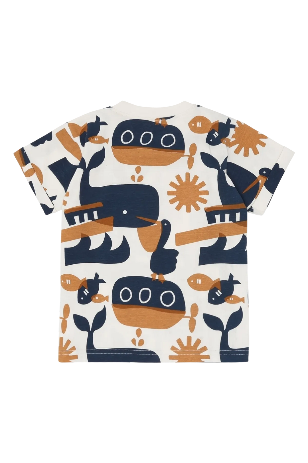 Hust Claire HCAnton Oceanlife snow white  Ansicht von hinten mit Blick auf den Alloverprint