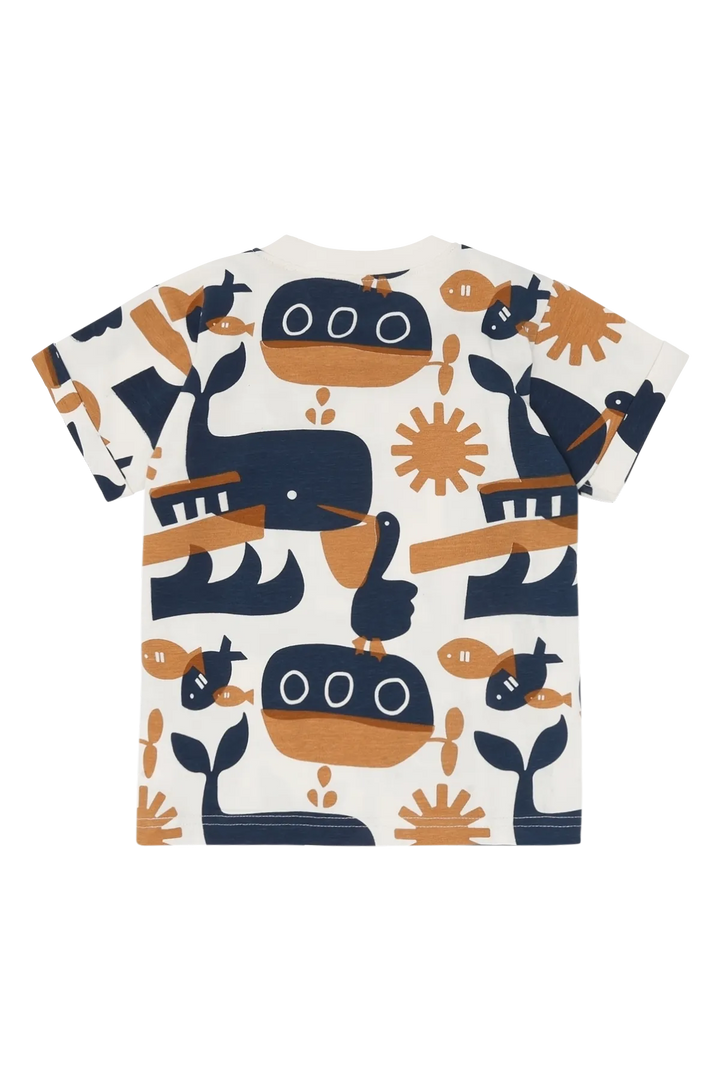 Hust Claire HCAnton Oceanlife snow white  Ansicht von hinten mit Blick auf den Alloverprint