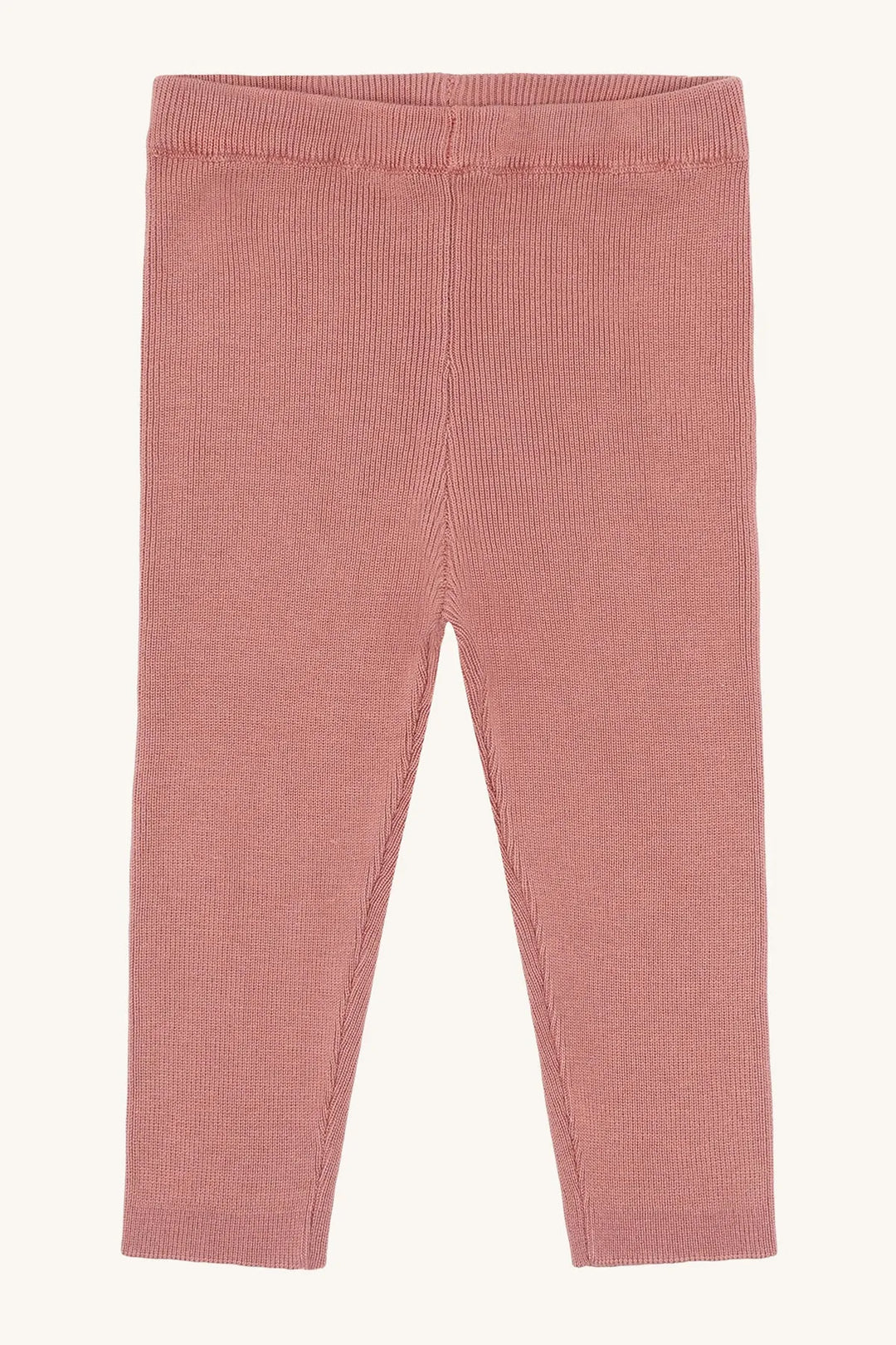 altrosafarbene, gestrickte Hose aus Bambus-Viskose und Baumwolle mit breitem Gummibund und anschmiegsamem Bein