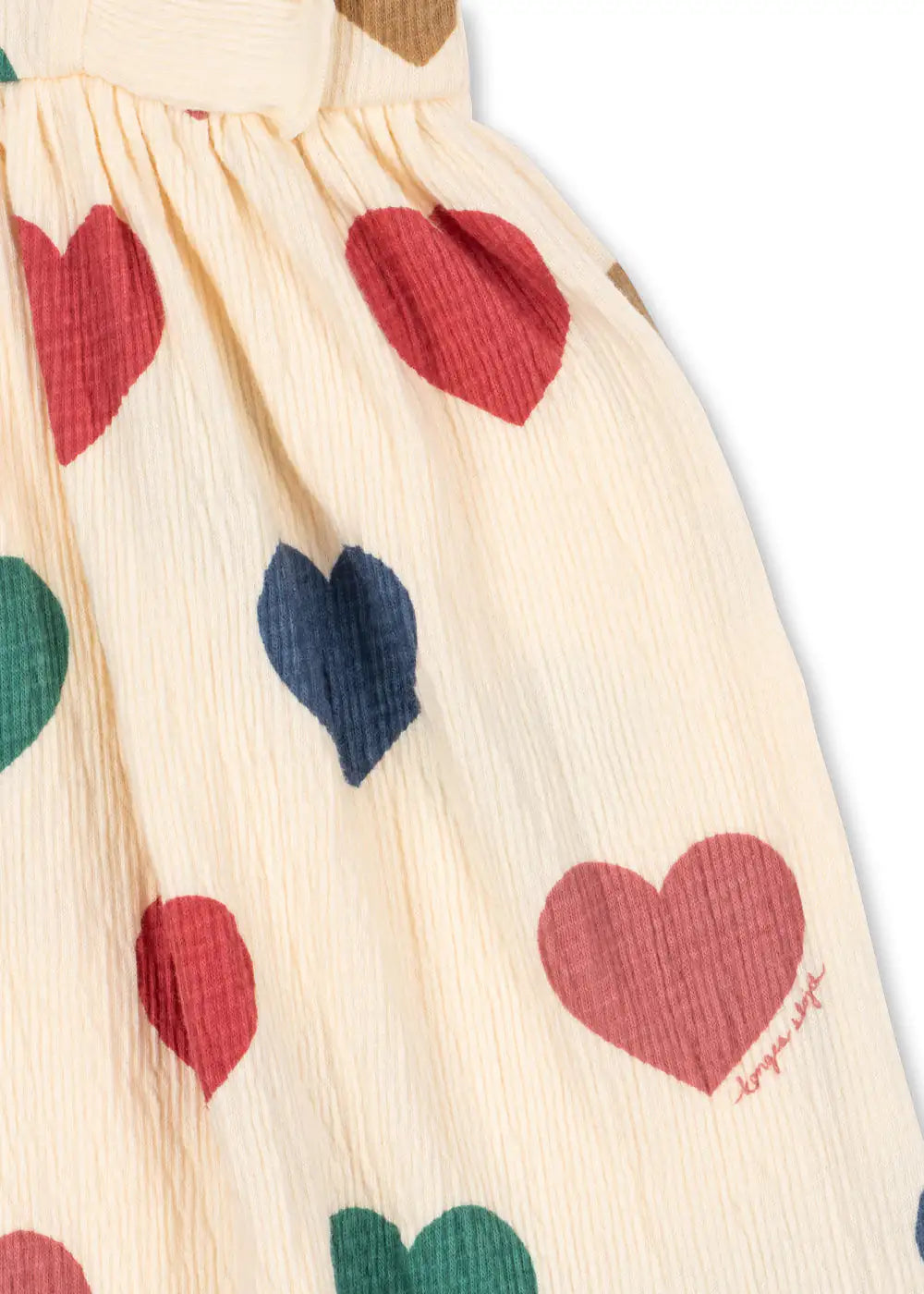 Konges Sloejd Chleo Dress GOTS bon coeur coloré Detailansicht Herzmuster 