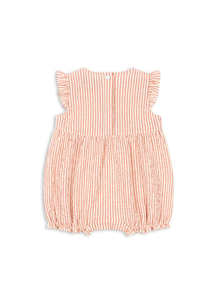 Konges Sloejd Ellie Frill Romper GOTS amour stripe Produktbild, Ansicht Rückseite