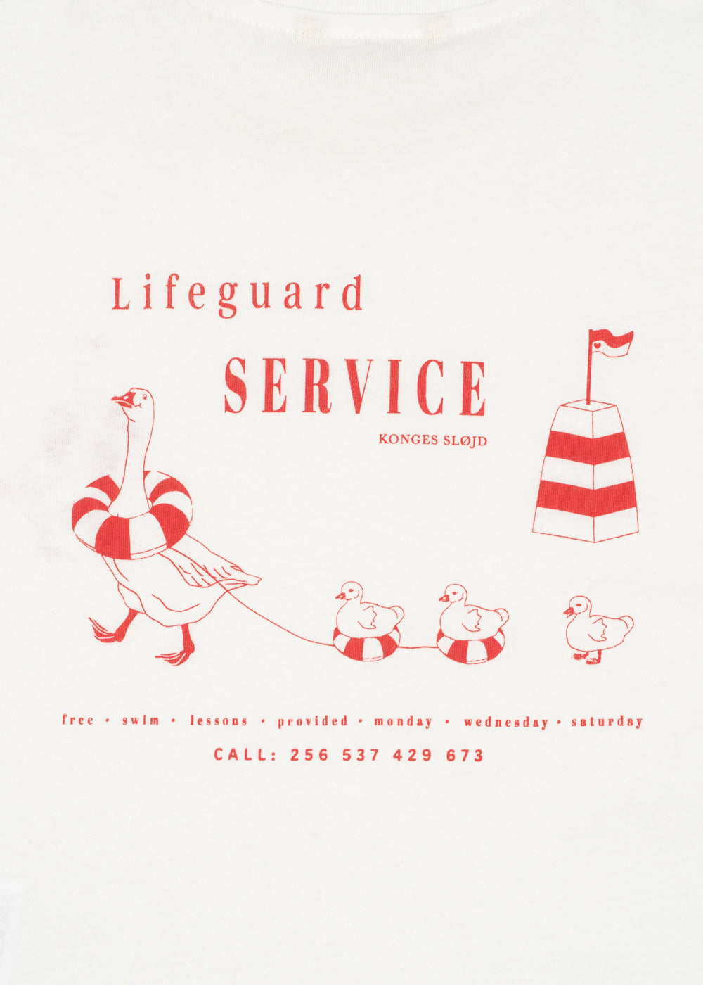 Konges Sloejd Era Tee OCS off white/lifeguard service Detailansicht Print auf dem Rücken 