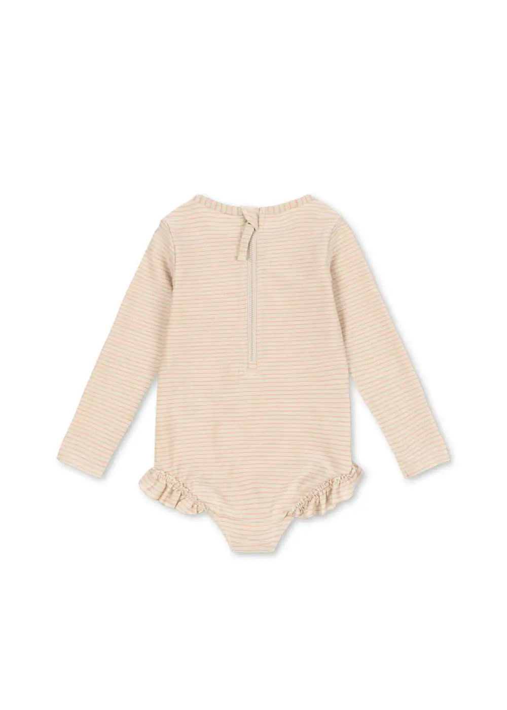Konges Sloejd Jade LS Swimsuit rose stripe Produktbild, Ansicht von hinten, Blick auf Reißverschluss 