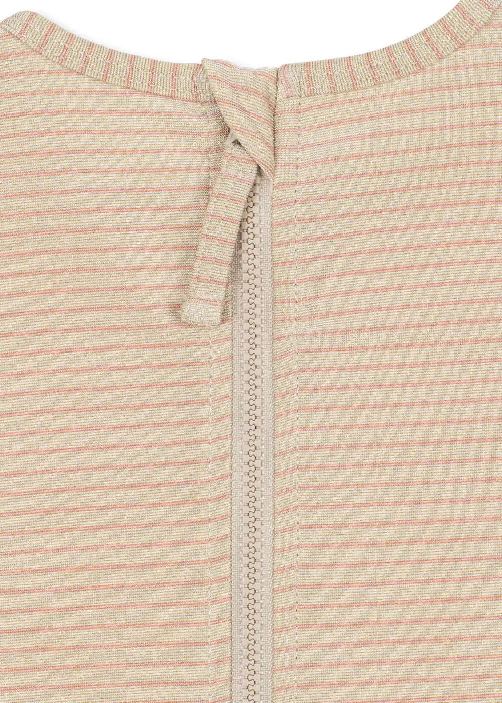 Konges Sloejd Jade LS Swimsuit rose stripe Detailansicht Reißverschluss
