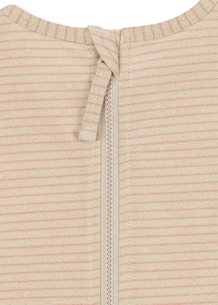 Konges Sloejd Jade LS Swimsuit rose stripe Detailansicht Reißverschluss
