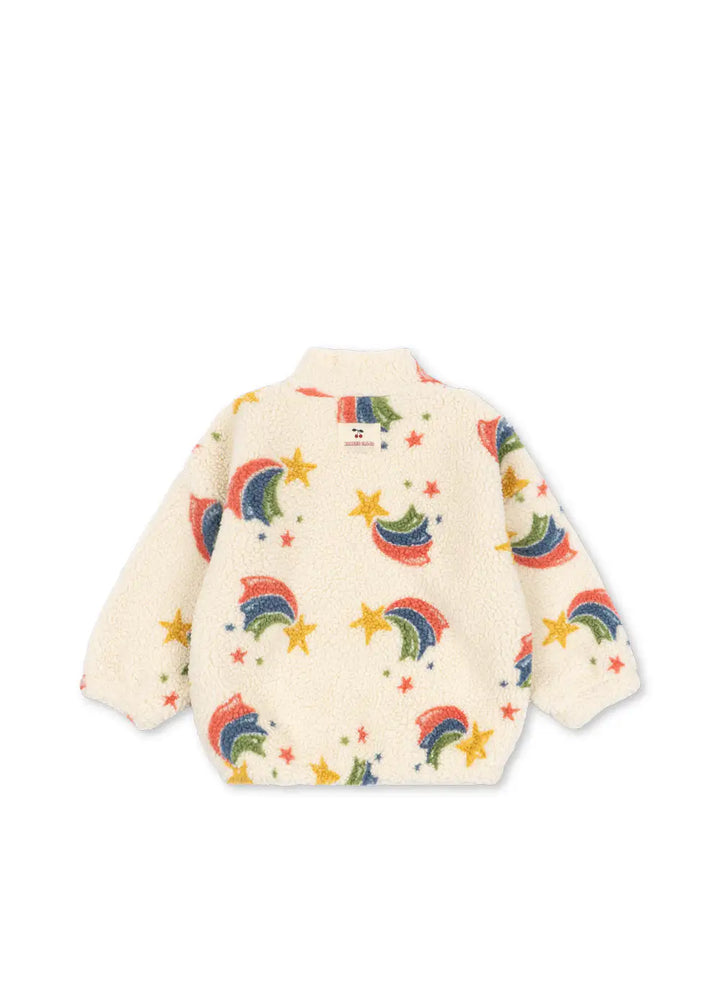Konges Sloejd Jody Teddy Half Zip GRS rainbow star Prdoduktbild, Ansicht ganzer Pullover, Rückseite