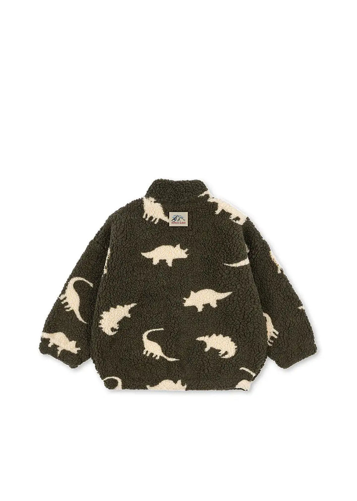 Konges Sloejd Jody Teddy Jacket GRS dino silhouette Produktbild, Ansicht der Rückseite. 
