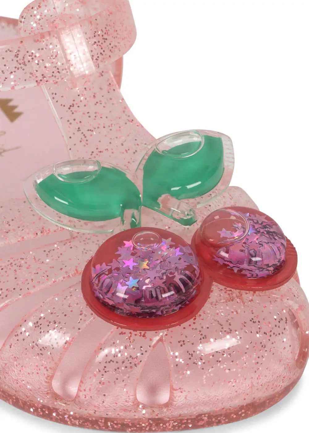 Konges Sloejd Lilo Sandal cherry  Detailansicht Glitzer-Kirsche 