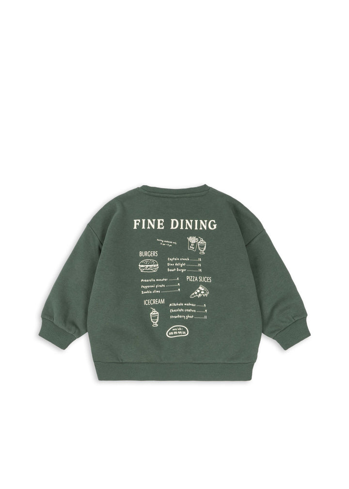Konges Sloejd Lou Sweat Shirt OCS cilantro Produktbild, Ansicht der Rückseite mit Print