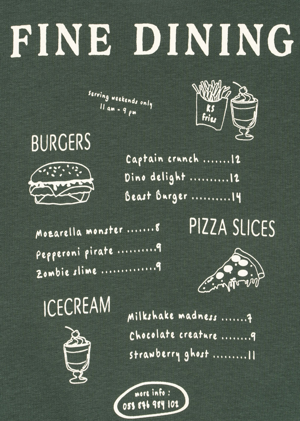 Konges Sloejd Lou Sweat Shirt OCS cilantro Detailansicht Print auf der Rückseite 
