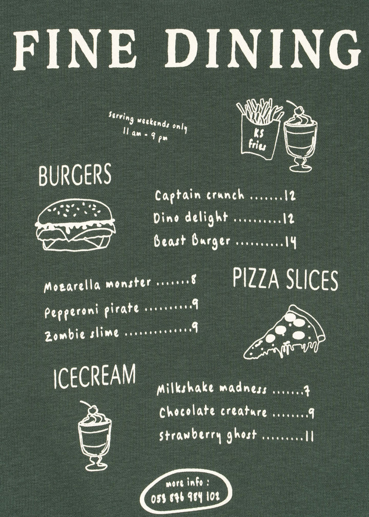 Konges Sloejd Lou Sweat Shirt OCS cilantro Detailansicht Print auf der Rückseite 