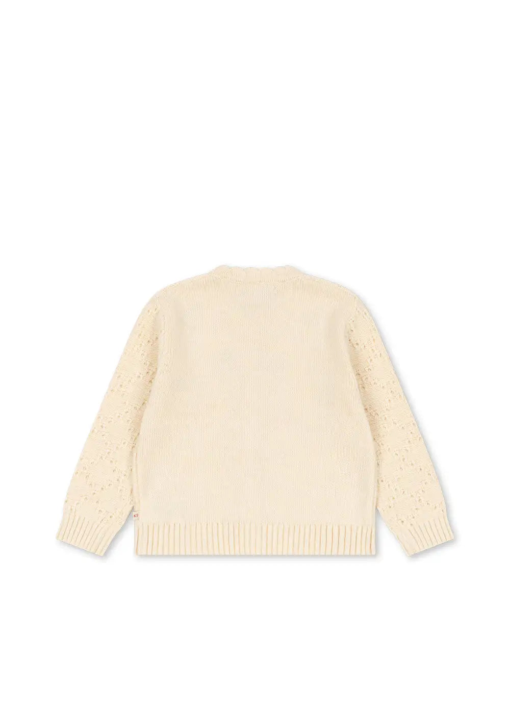Konges Slojd Cocolo Cardigan buttercream Produktbild, Ansicht der Rückseite. 