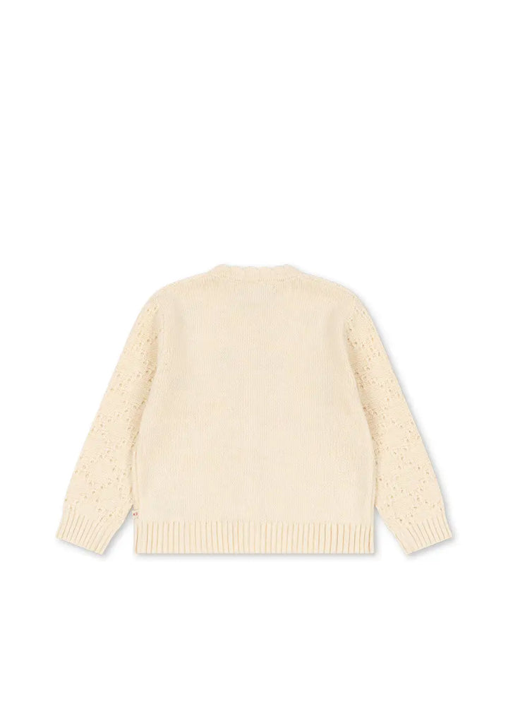 Konges Slojd Cocolo Cardigan buttercream Produktbild, Ansicht der Rückseite. 