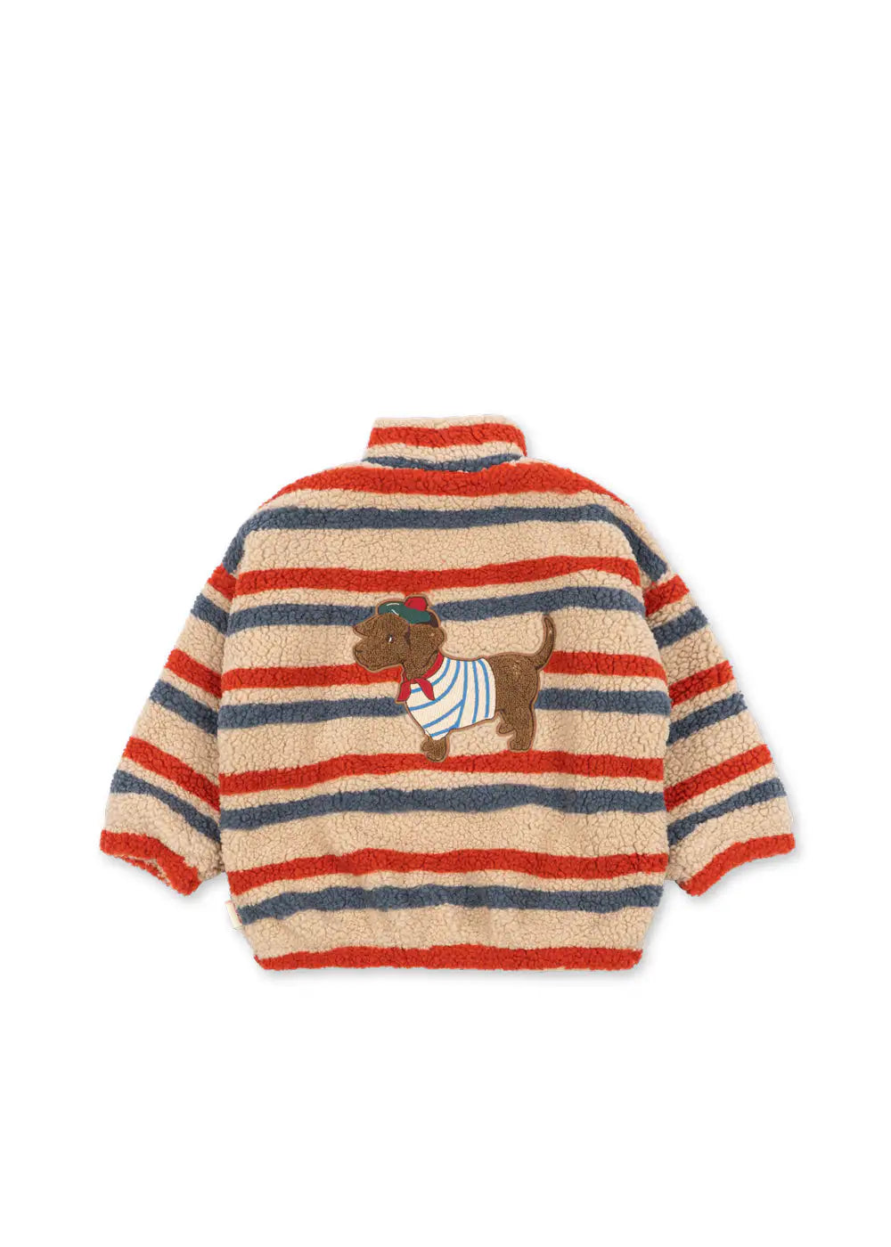 Konges Slojd Jody Embroidery Teddy Jacket GRS tangerine stripe Produktbild, Ansicht der Rückseite. 