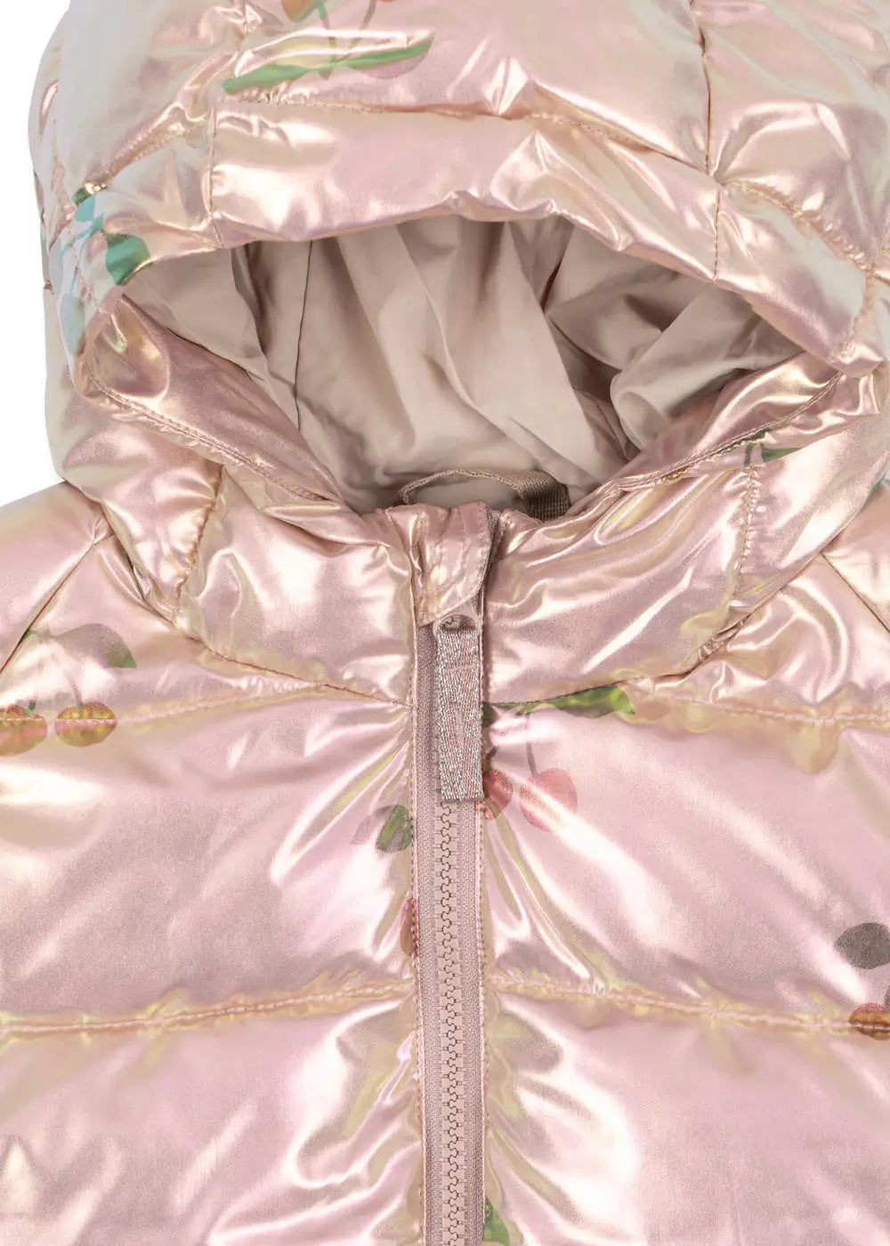 Konges Slojd Kath Jacket GRS ma grande cerise Detailansicht Reißverschluss und Kapuze.