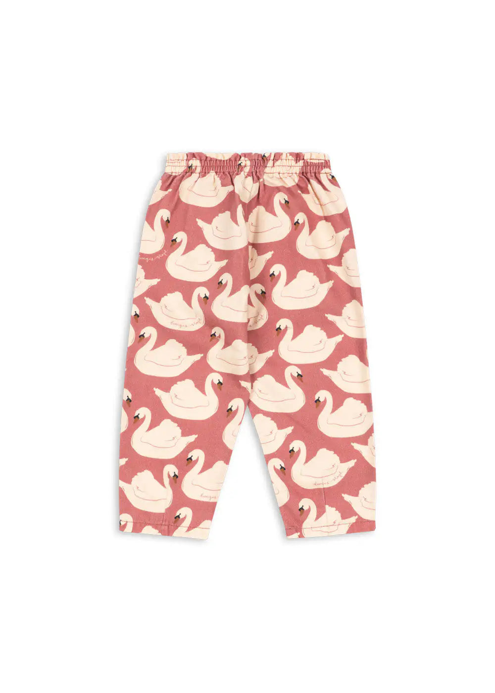 Konges Slojd Magot Frill Pants GOTS swan rose Produktbild, Ansicht der Rückseite. 