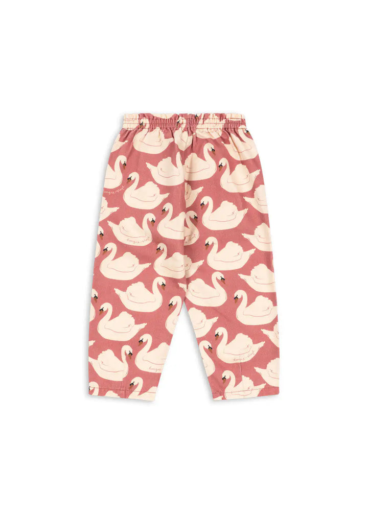 Konges Slojd Magot Frill Pants GOTS swan rose Produktbild, Ansicht der Rückseite. 